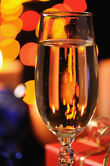 Image showing Wineglass with a champagne