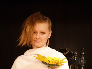 Image showing Model with flower