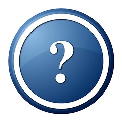 Image showing blue question mark round button