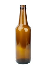 Image showing Empty brown beer bottle