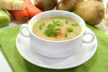 Image showing Cream of potato soup