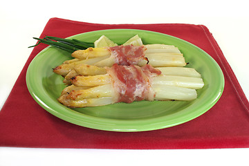 Image showing Asparagus in bacon coat