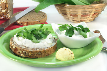 Image showing Wild garlic curd