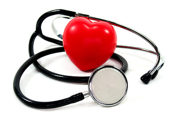 Image showing Stethoscope with heart