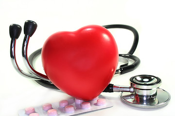 Image showing Stethoscope with heart