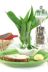 Image showing Wild garlic curd
