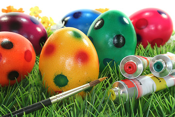 Image showing Paint Easter eggs