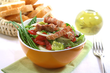 Image showing mixed salad with bacon