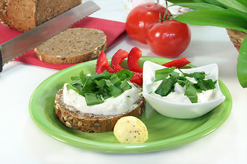 Image showing Wild garlic curd