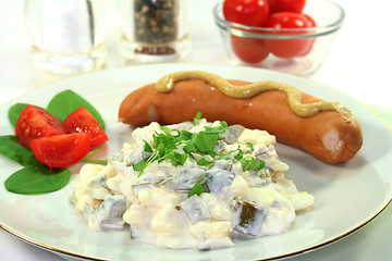 Image showing Potato salad with fresh herbs