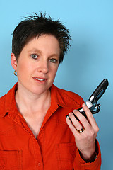 Image showing Woman holding phone