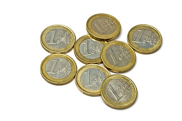 Image showing euro coins isolated on white 