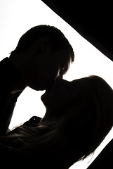 Image showing Young couple kissing    