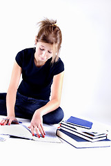 Image showing girl spending time in studying 