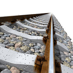 Image showing Rails lines on concrete sleepers