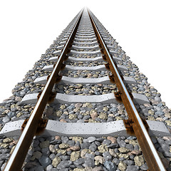 Image showing Rails lines on concrete sleepers