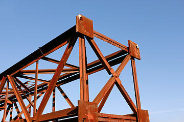 Image showing Fragment of rusty metal pillar 