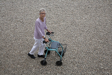 Image showing Active elderly lady