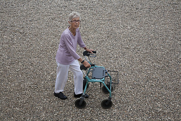 Image showing Active senior walking