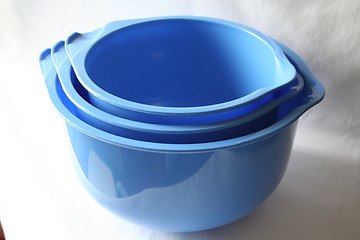 Image showing Blue bowls