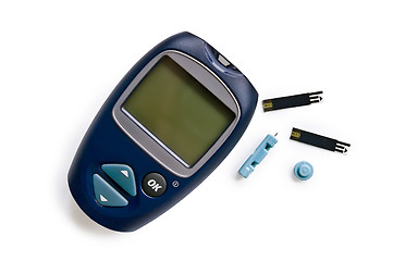 Image showing Blood glucose meter with strips