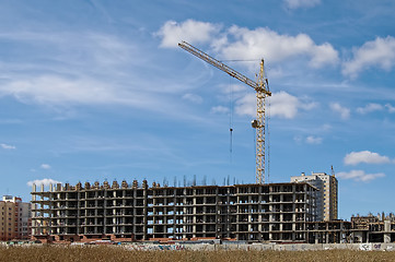 Image showing Building with a crane