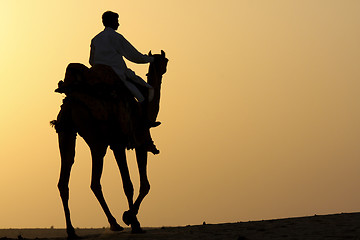 Image showing Camel rider silhouette