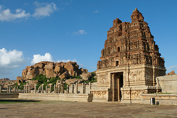 Image showing Vittala temple in Hampi, Karnataka province, South India, UNESCO world heritage site.