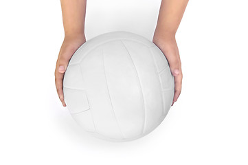 Image showing Volleyball in the hands of