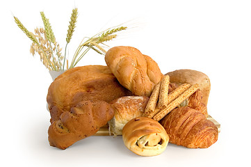 Image showing White bread rolls with different