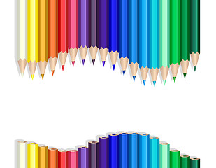 Image showing Color pencils wave