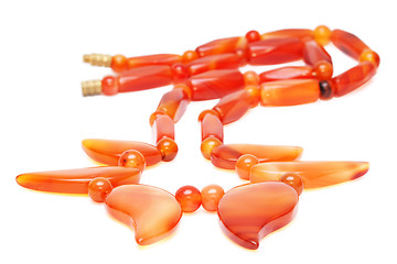 Image showing Reddish Amber Beads isolated