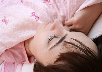 Image showing Beautiful young woman sleeping.