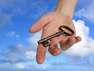 Image showing Hand with a key.