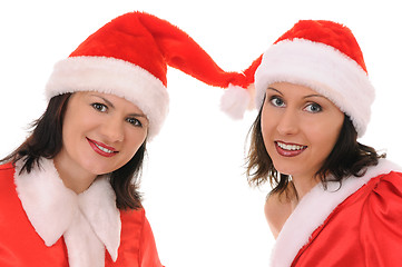 Image showing two woman santa