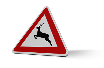 Image showing attention deer crossing