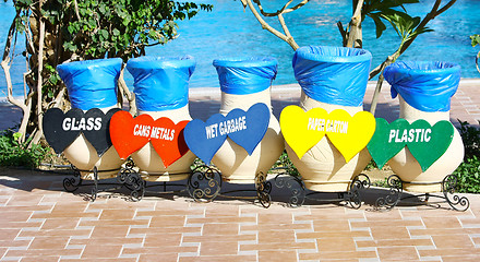 Image showing Colorful Recycle Bins