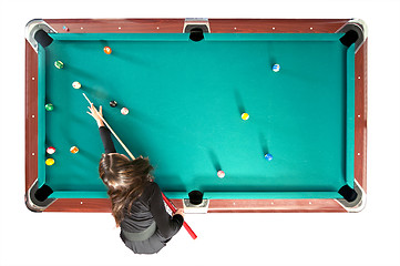 Image showing Pool table from above