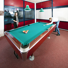 Image showing Playing pool