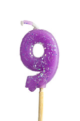 Image showing Birthday candle number 9