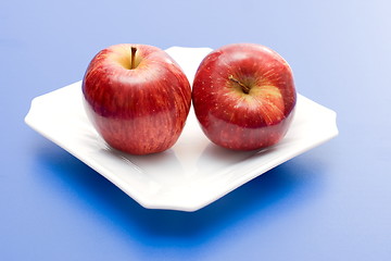 Image showing Apples in white plate