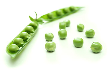 Image showing Green pea pod and seeds