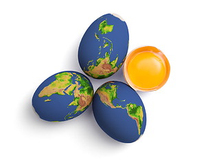 Image showing Earth globe eggs