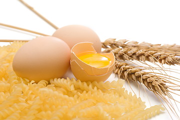 Image showing Egg, pasta and wheat