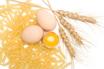 Image showing Egg, pasta and wheat