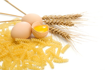 Image showing Egg, pasta and wheat