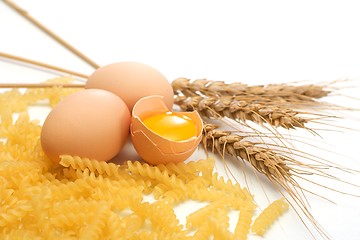 Image showing Egg, pasta and wheat