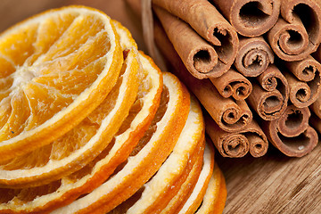 Image showing Cinnamon and dried Orange