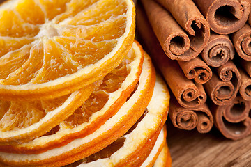 Image showing Cinnamon and dried Orange