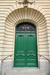 Image showing Green door